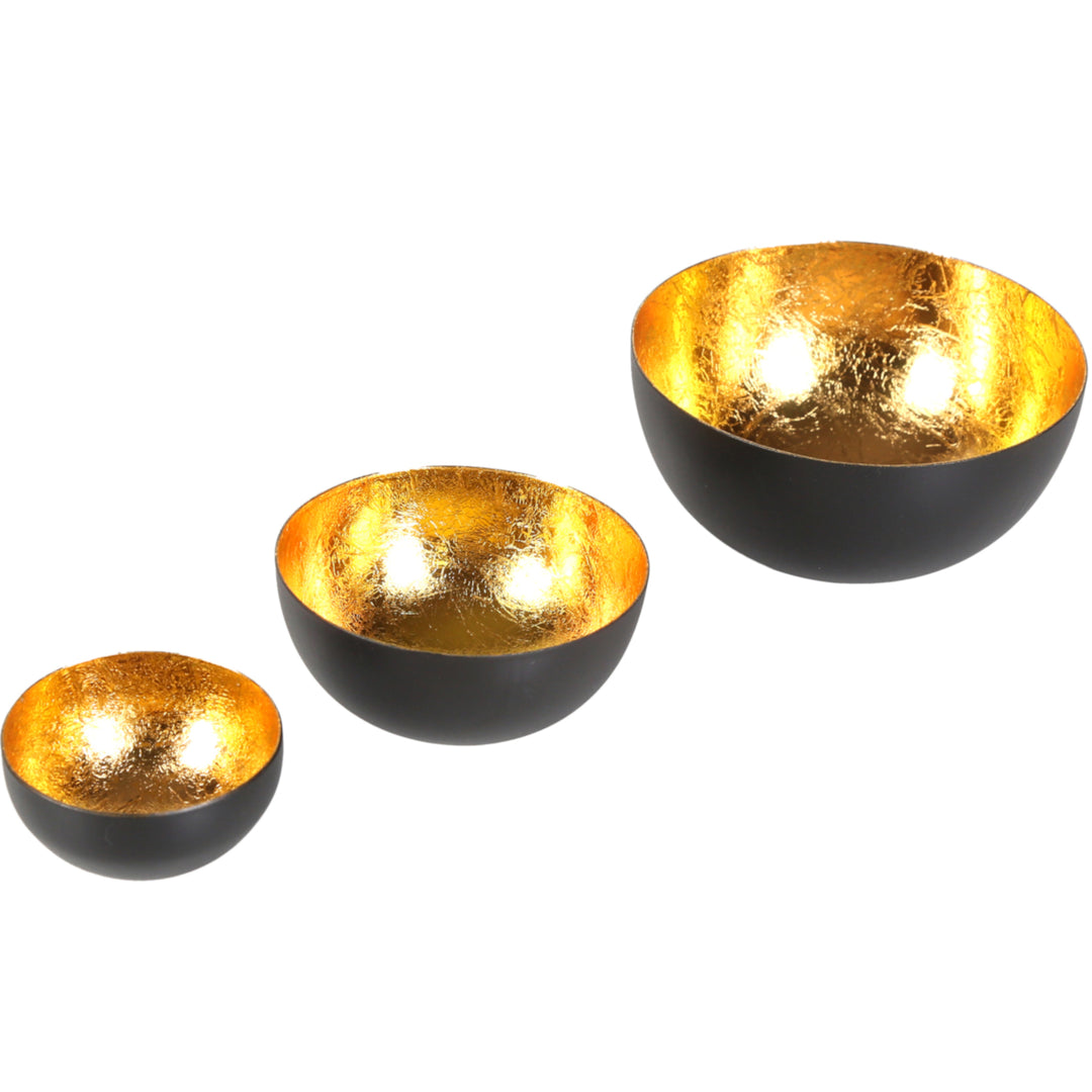 Set van 3 theelichthouders Meo Gold
