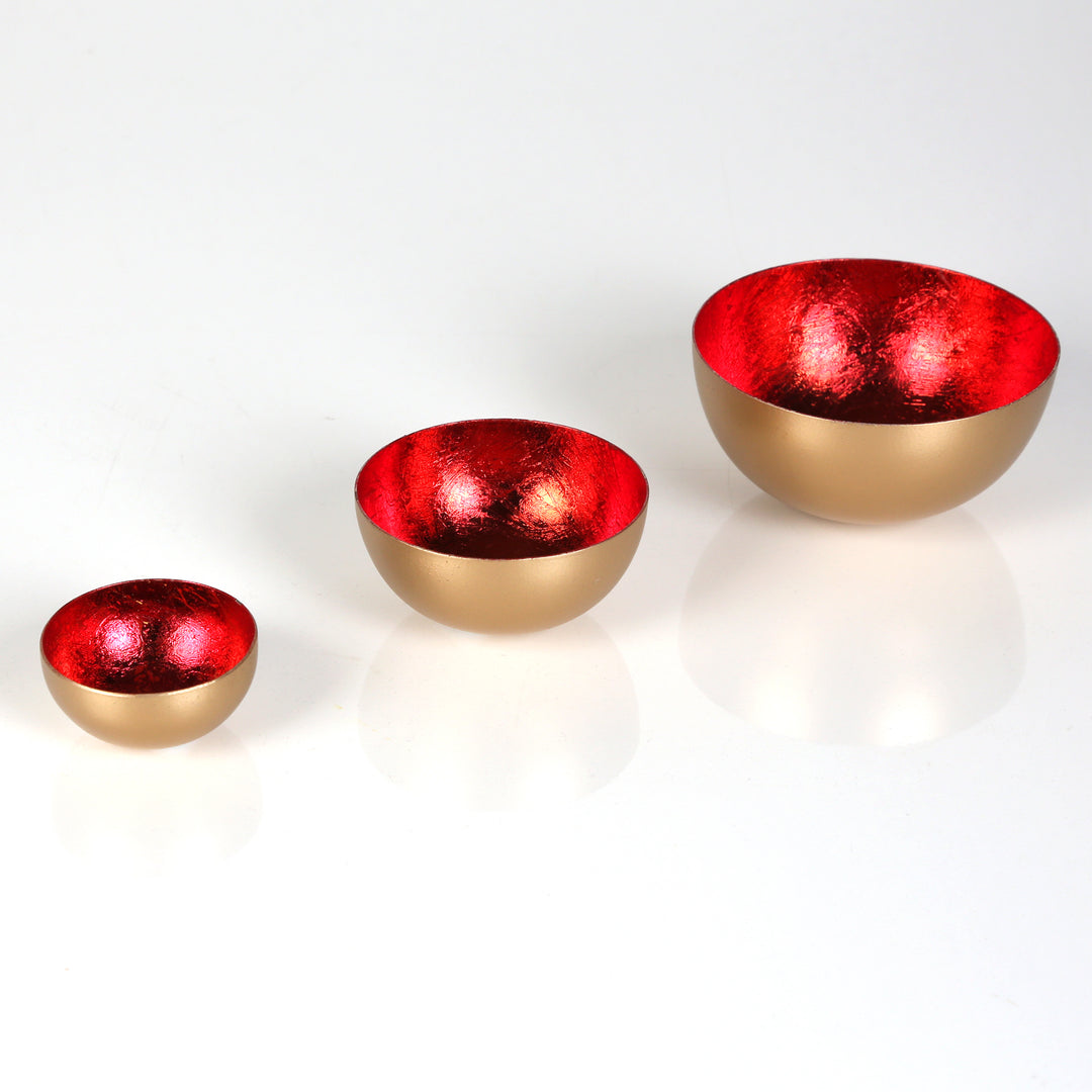 Set van 3 theelichthouders Meo Rood