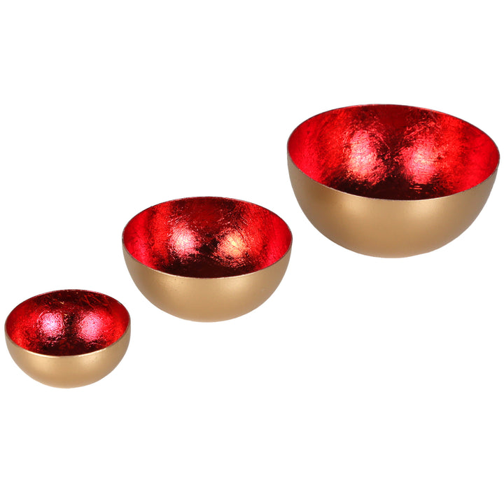 Set van 3 theelichthouders Meo Rood