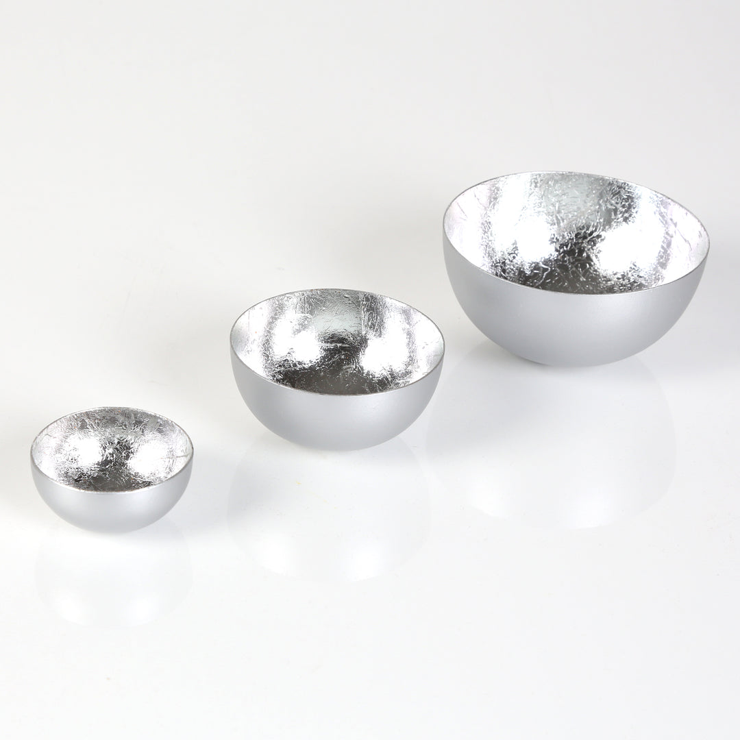 Set van 3 theelichthouders Meo zilver