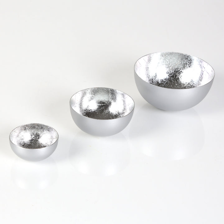 Set van 3 theelichthouders Meo zilver