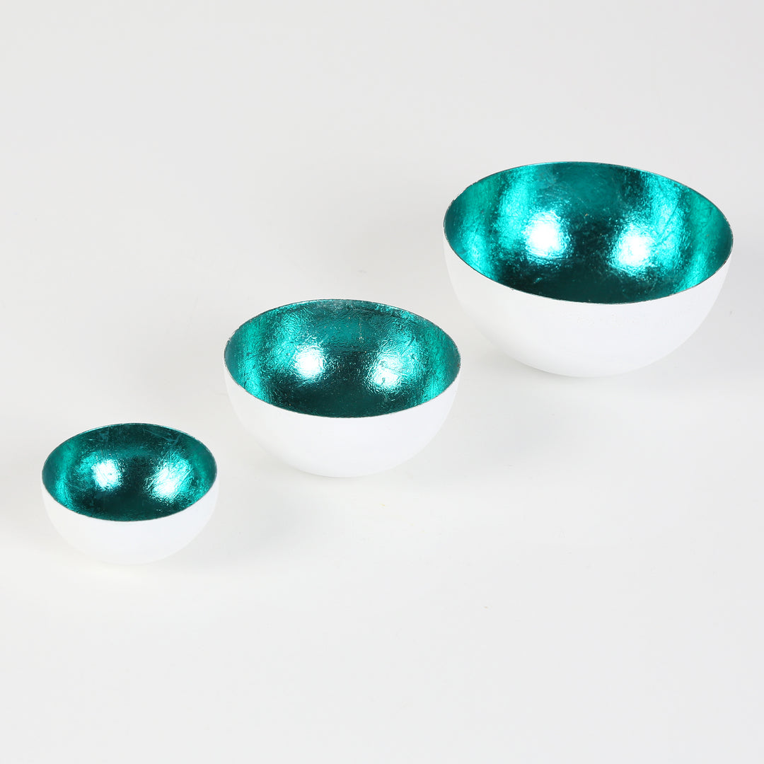 Set van 3 theelichthouders Meo Turquoise