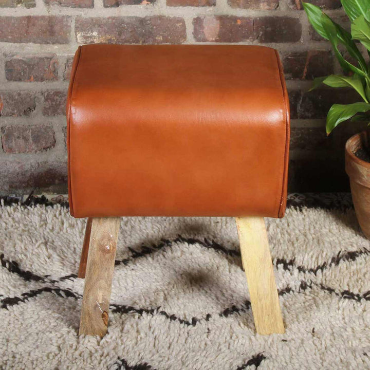 Genuine leather stool Tejas