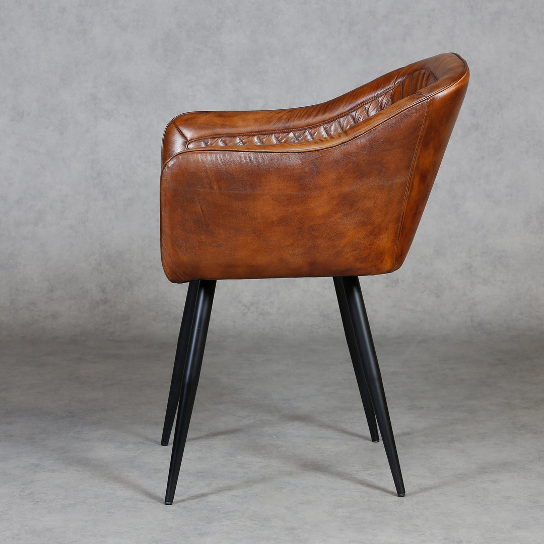 Leren fauteuil bruin