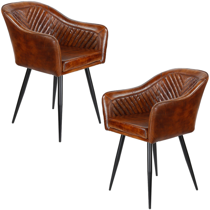 Leren fauteuil bruin