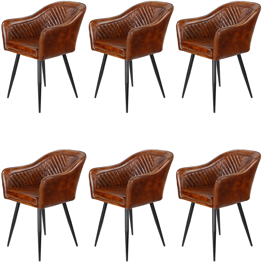 Leren fauteuil bruin