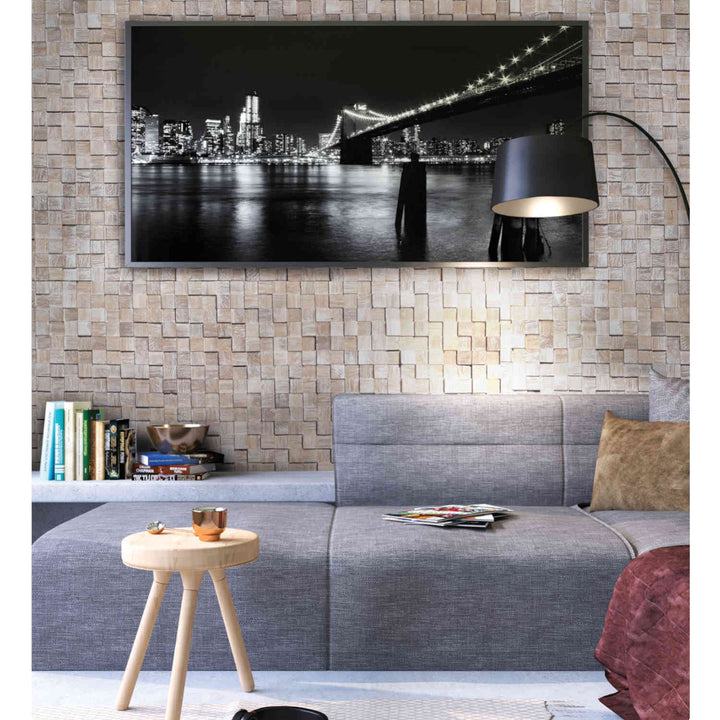 Houten wandbekleding White Washed Cube
