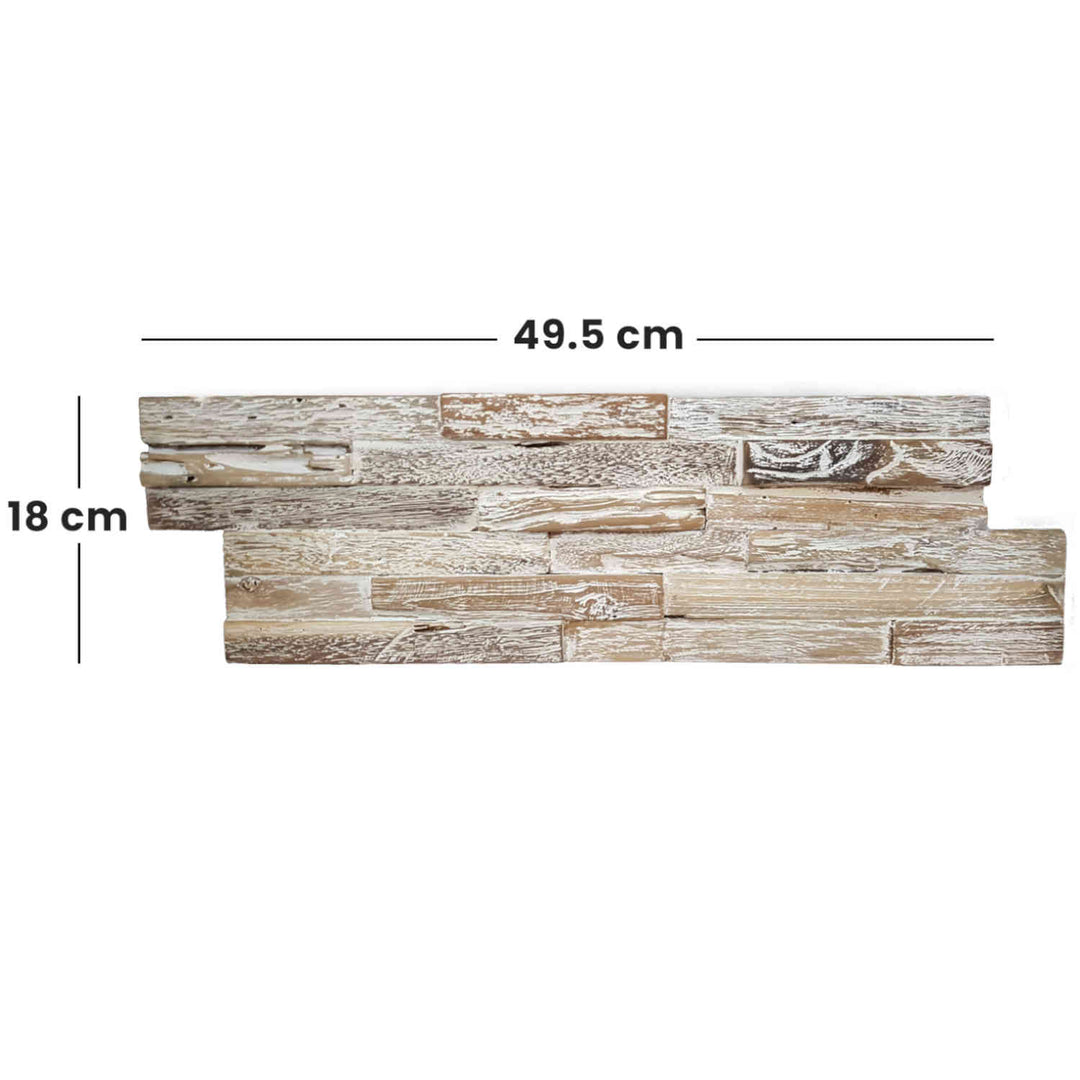 Houten wandbekleding White Washed Coral