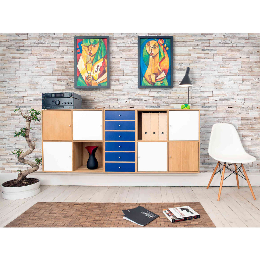 Houten wandbekleding White Washed Coral