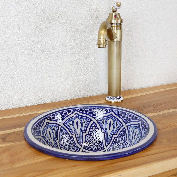 Opzetbak blauw rond
