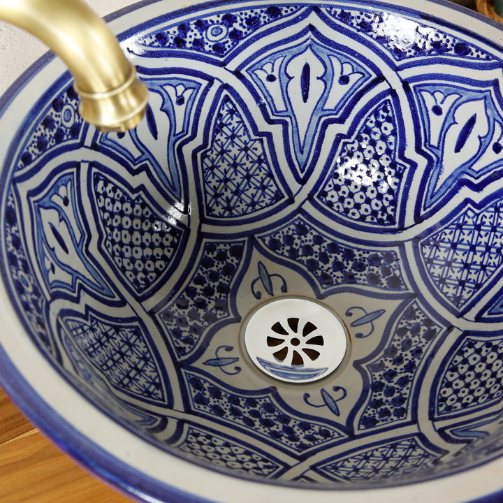 Opzetbak blauw rond