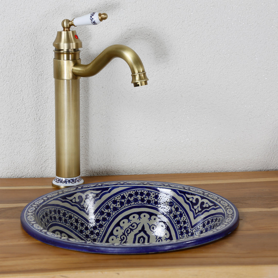 Opzetwastafel rond