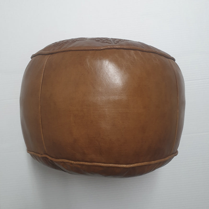 Oriental leather seat cushion Rachida light brown