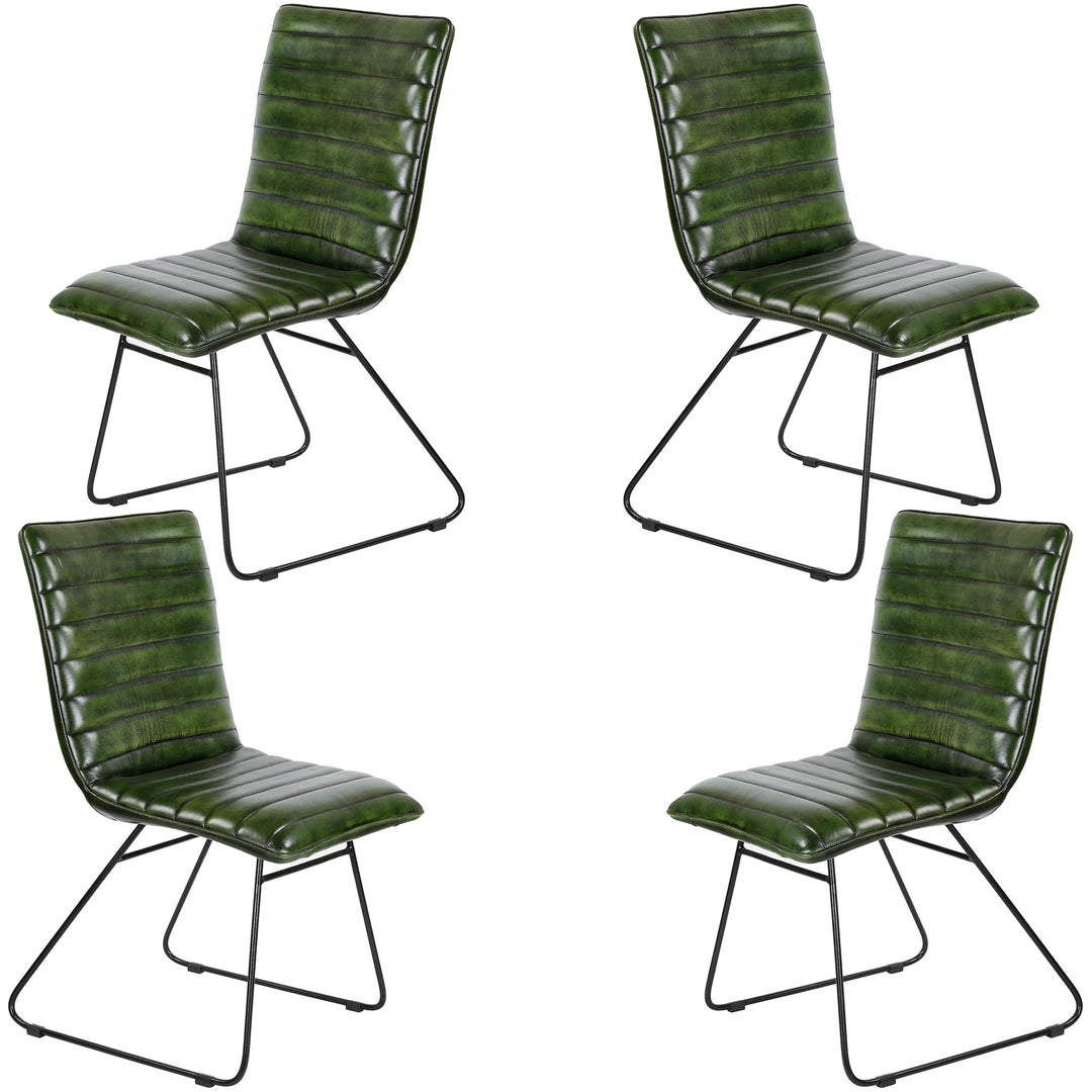 Eetkamerstoel leer groen