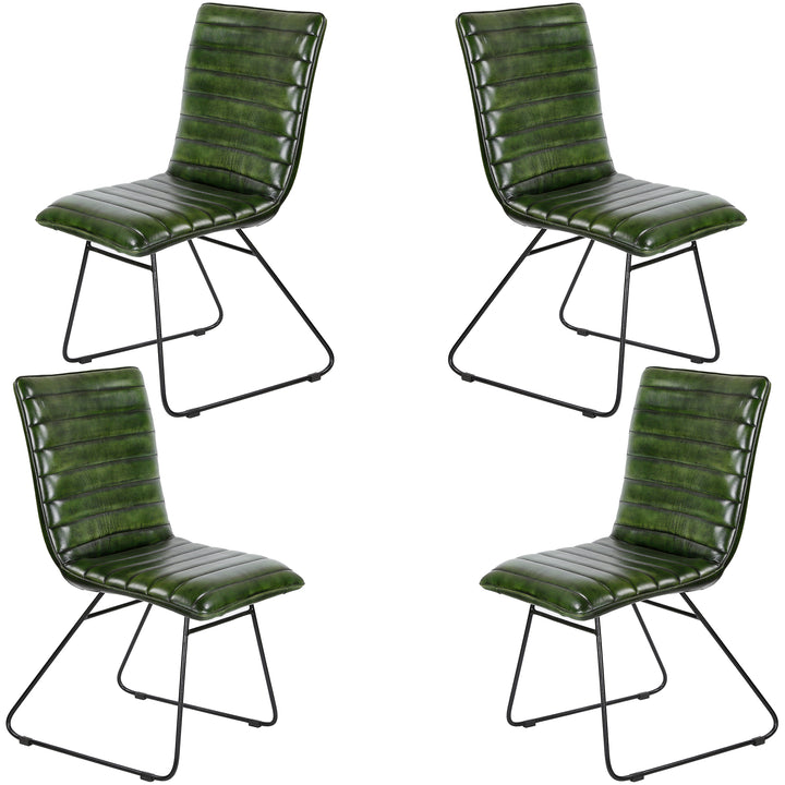 Eetkamerstoel leer groen