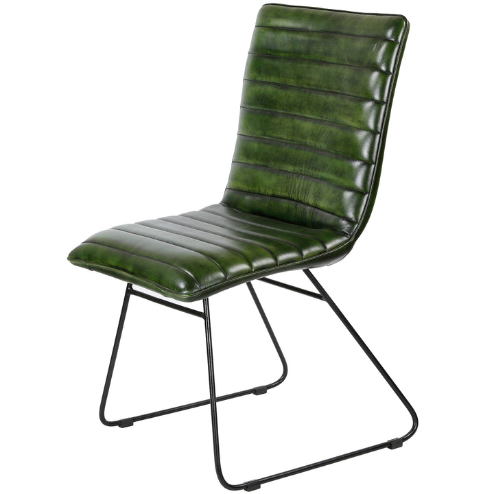 Eetkamerstoel leer groen