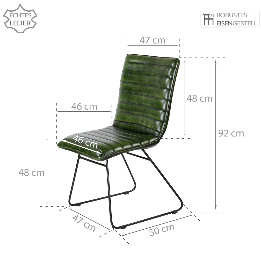 Eetkamerstoel leer groen