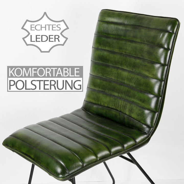 Eetkamerstoel leer groen