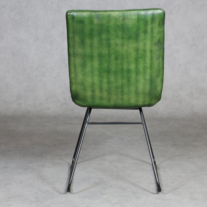 Eetkamerstoel leer groen