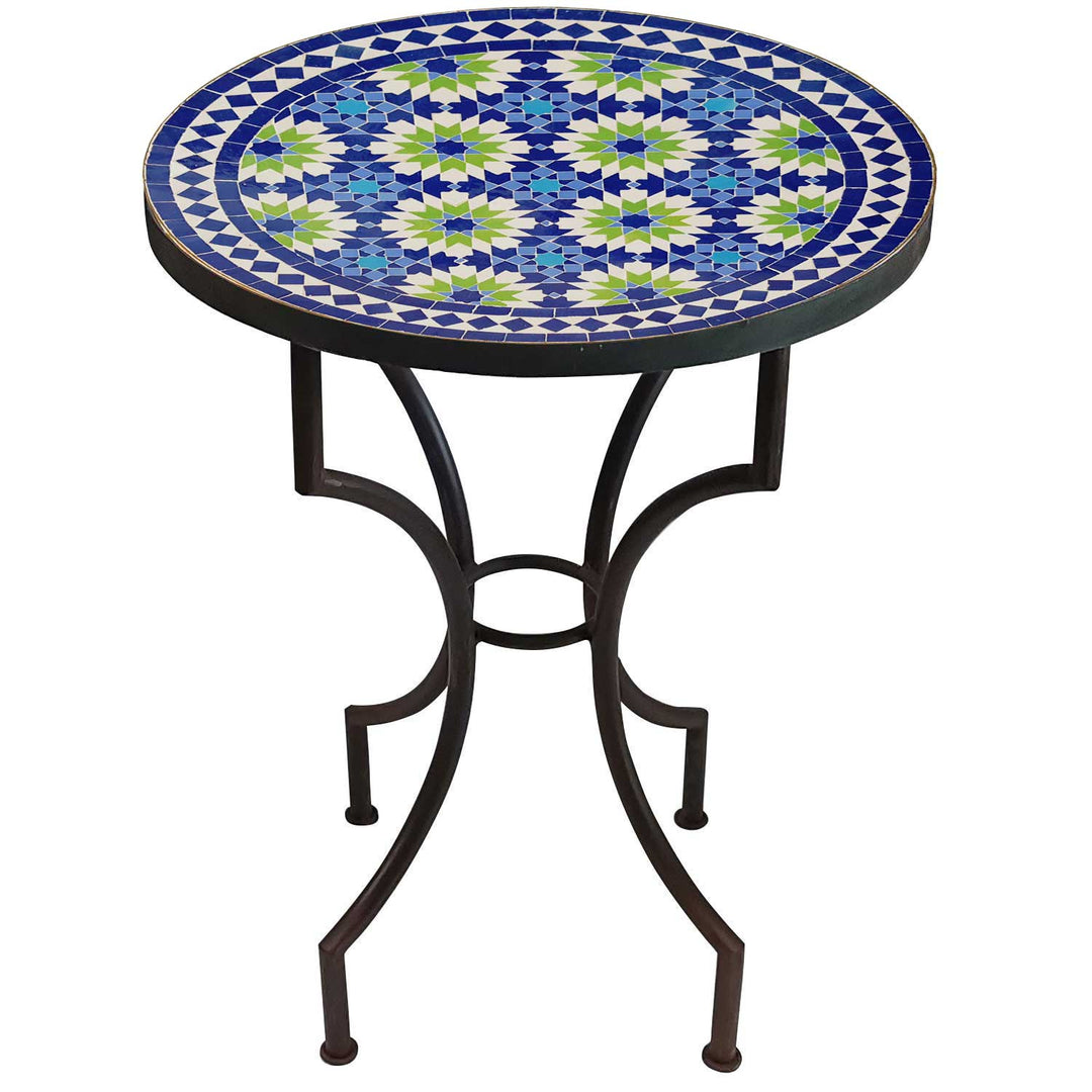 Mosaic table round Ankabut blue