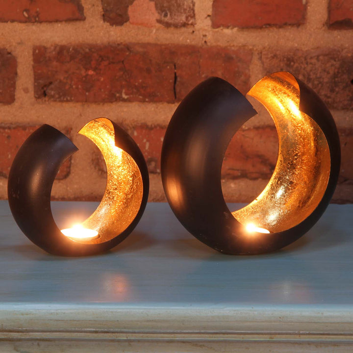 Oosterse windlichten set Charu L & M