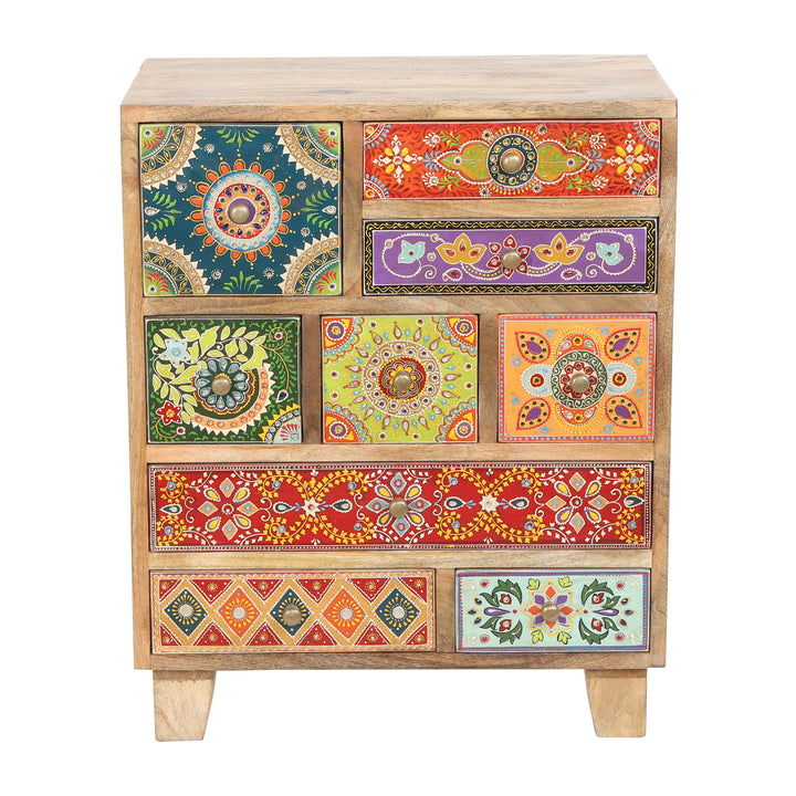 Oriental hand-painted chest of drawers Krishna