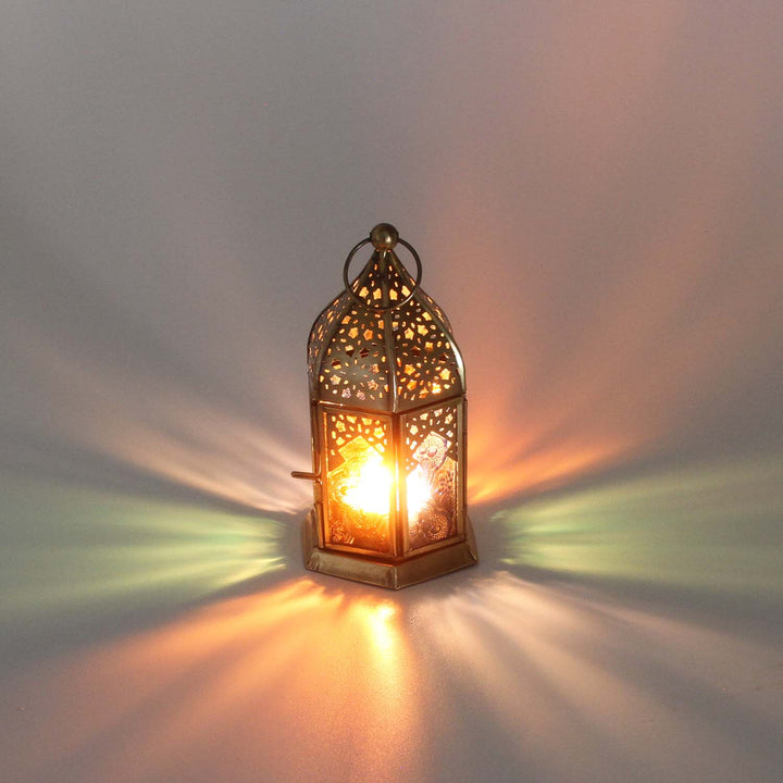 Oosterse glazen windlicht Nael Multicolor