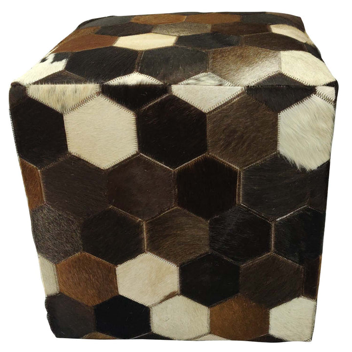 Patchwork lederen zitkussen Vanita
