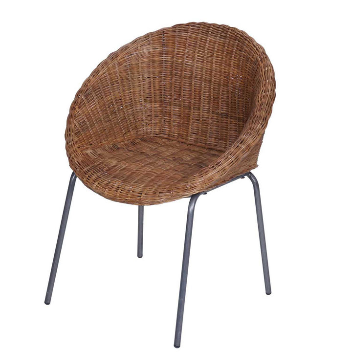 Ronde rotan fauteuil Cintra bruin