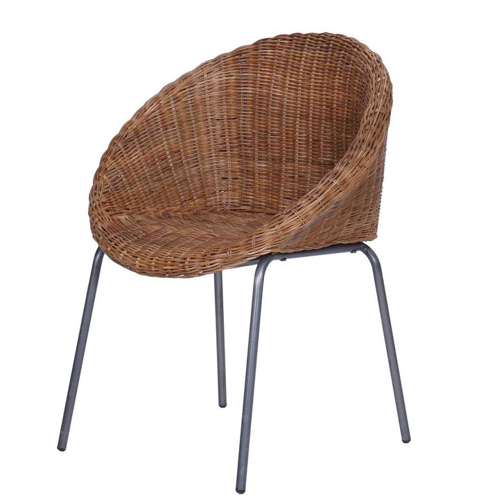 Ronde rotan fauteuil Cintra bruin