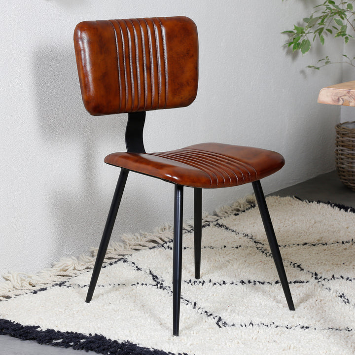 Eetkamerstoelen bruin leer