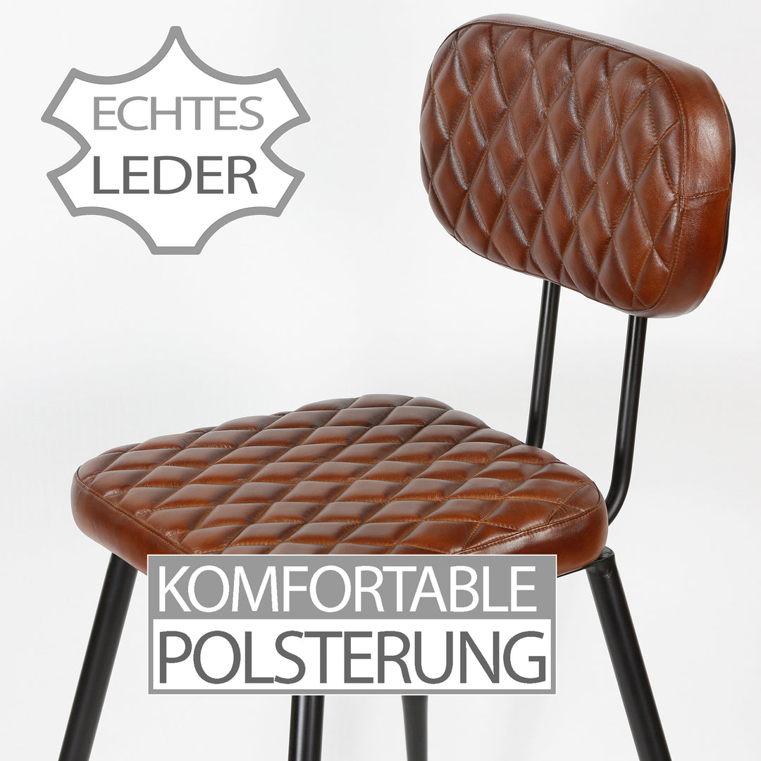 Eetkamerstoelen bruin leer