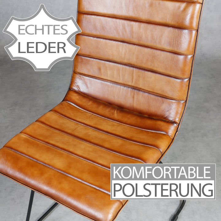 Eetkamerstoel leer bruin