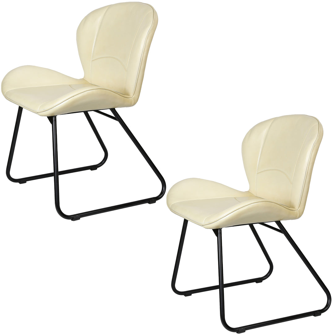 Leren stoel Beige