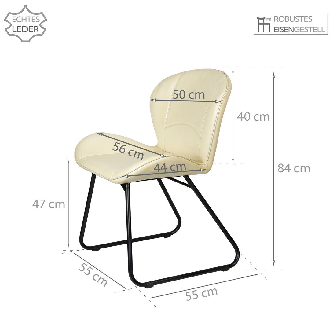 Leren stoel Beige