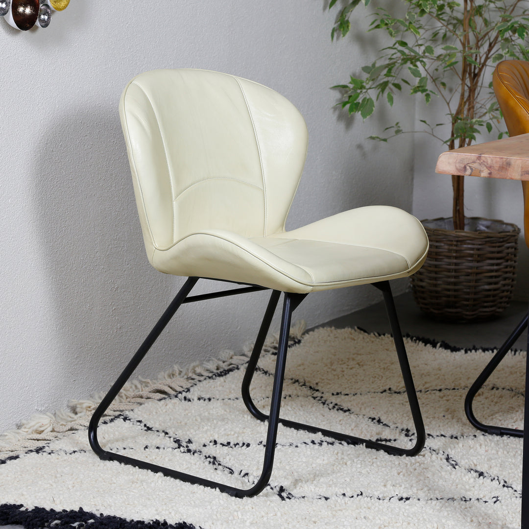 Leren stoel Beige