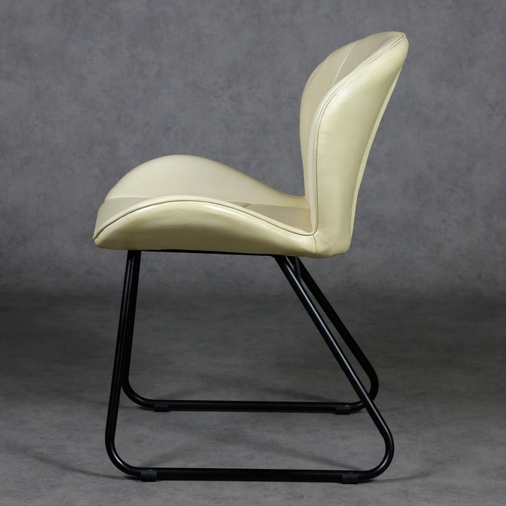 Leren stoel Beige