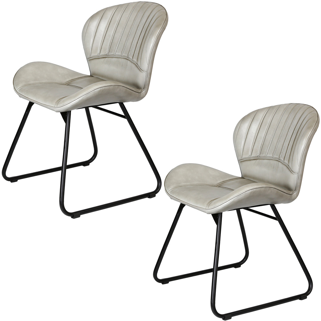 Leren stoel Light Grey