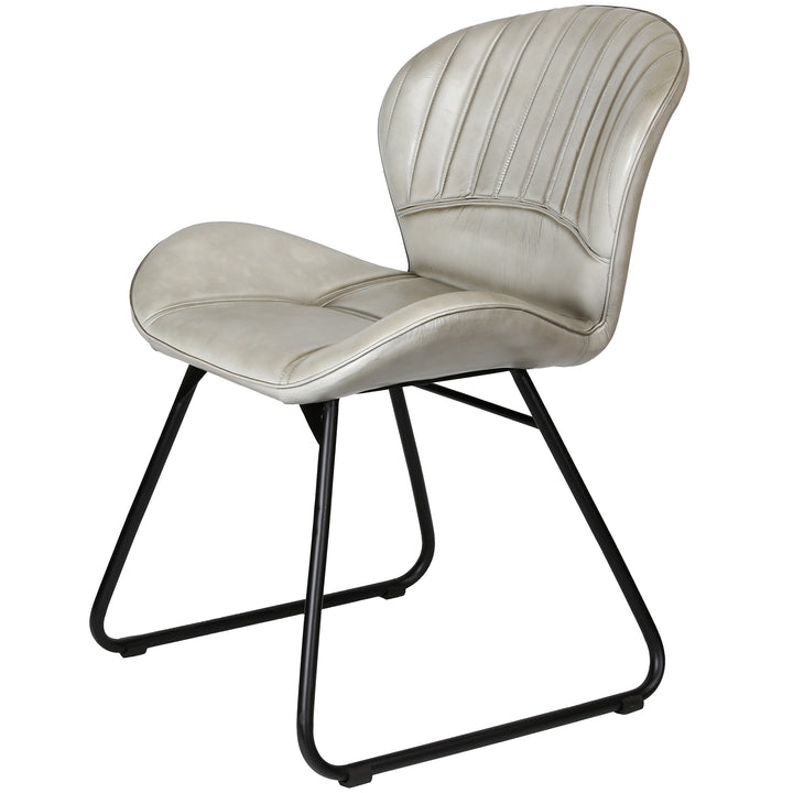 Leren stoel Light Grey