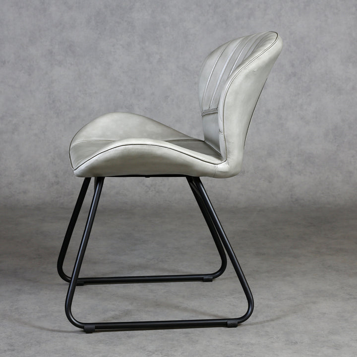 Leren stoel Light Grey