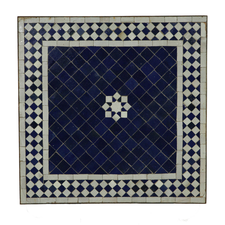 Mozaïektafel 60x60 Ster Blauw Wit