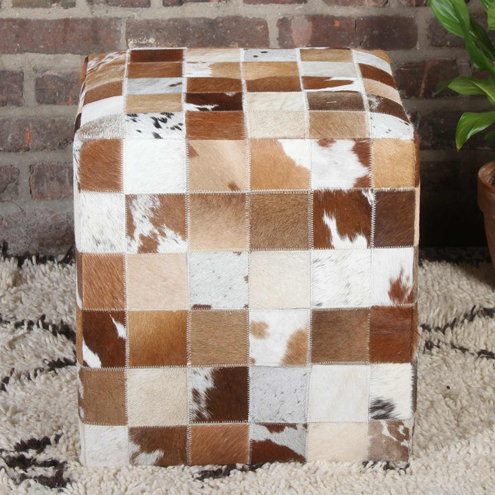 Patchwork bont poef Jaspal