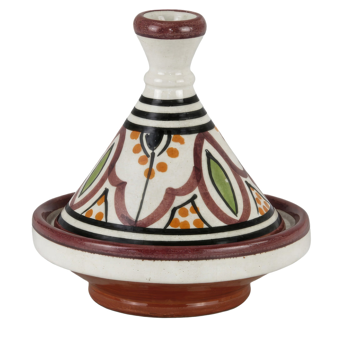 kruid Tajine gemaakt van klei, handbeschilderd keramiek met een Marokkaans patroon als decoratief kruidenbakje