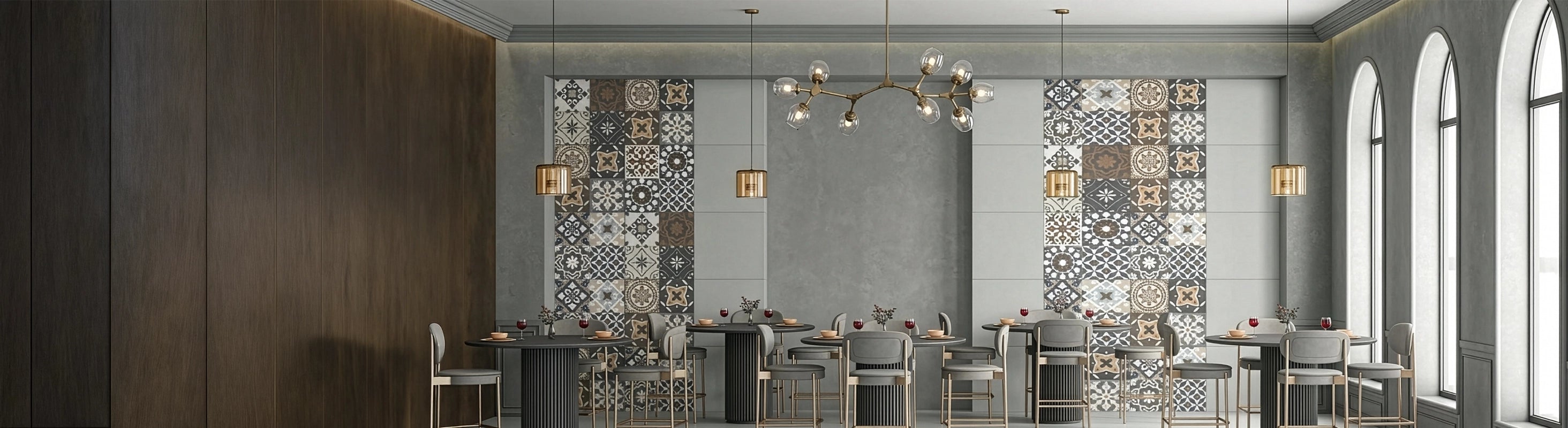 Tegels – Tegels in het restaurant met een Marokkaans patroon - wand- en vloertegels voor een modern, mediterraan interieur