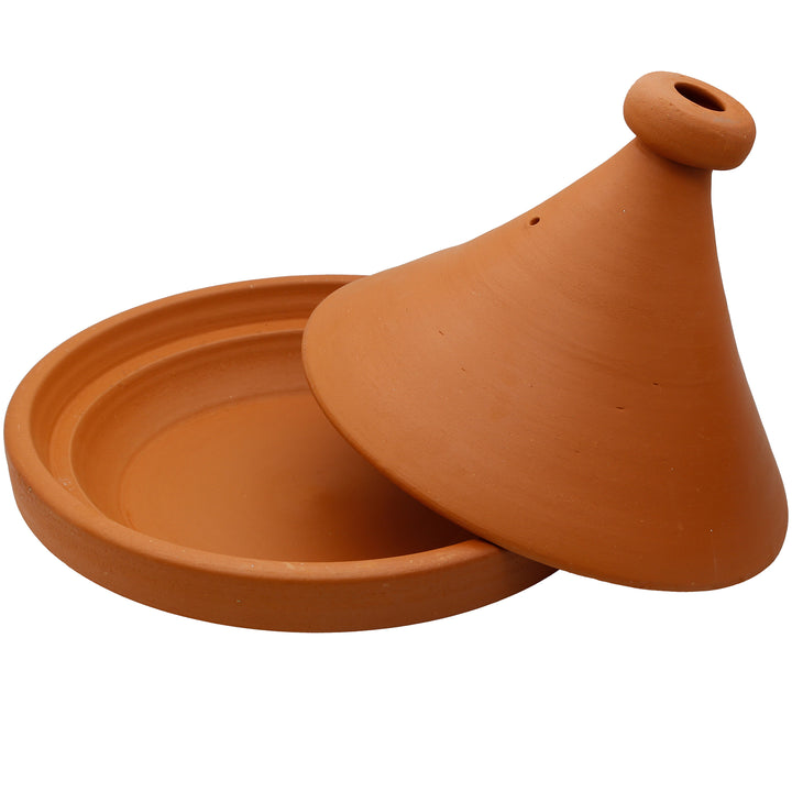 Tajine Pot uit Marokko 34 cm met verwijderd deksel, ongeglazuurd en naturel