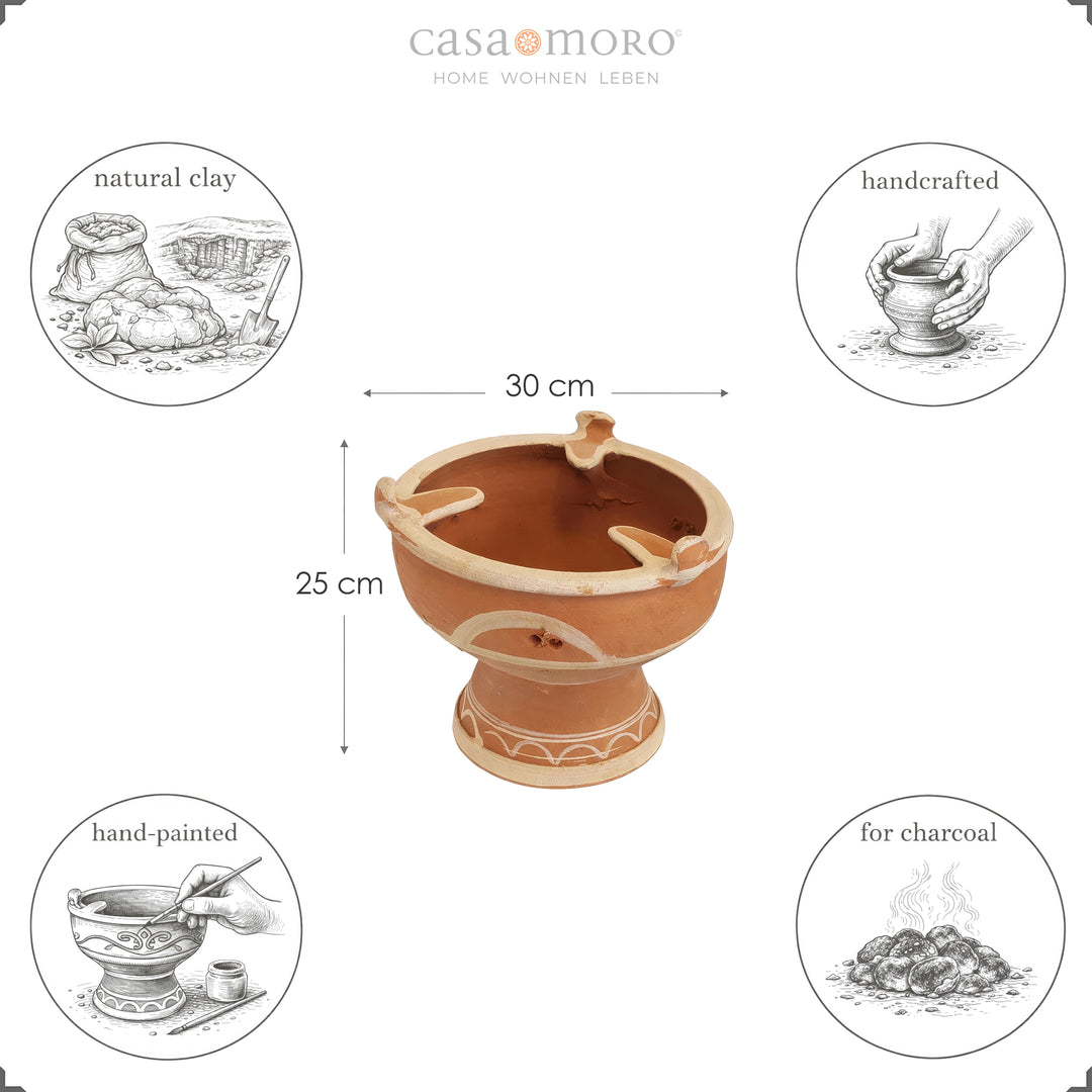 Marokkaans Tajine Kleiwarmer voor houtskool, mejmar als tafelgrill voor Tagine of grillen in Marokkaanse stijl