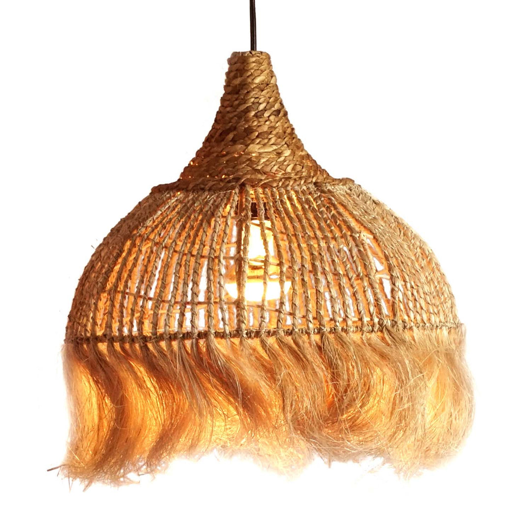 Boho Lampe Bali – Handgefertigte Naturfaser Hängeleuchte | Casa Moro