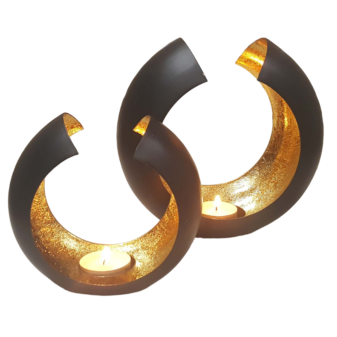 Oosterse windlichten set Charu L & M