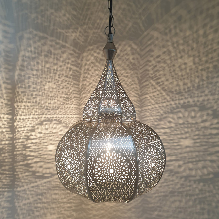 Oosterse lamp Layoune zilver