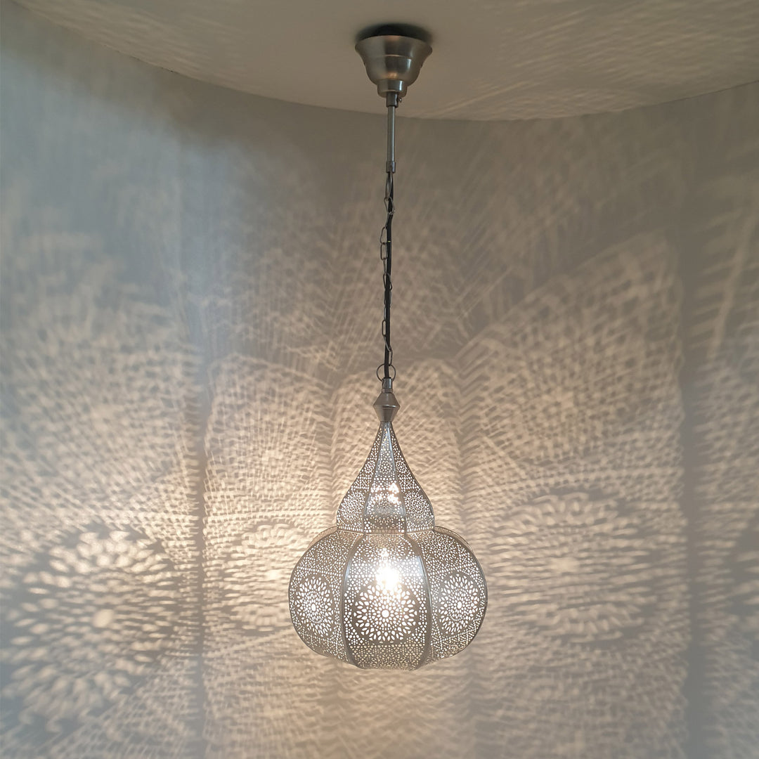 Oosterse lamp Layoune zilver